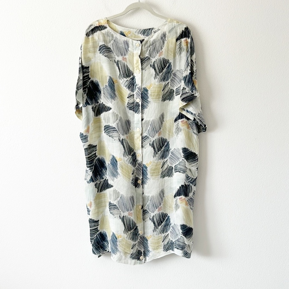 Samuji Linen Lagenlook Midi Casual Dress